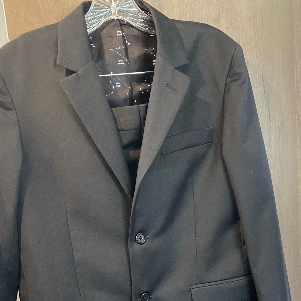 Kirrin Finch black Italian suit, size 14 worn only twice